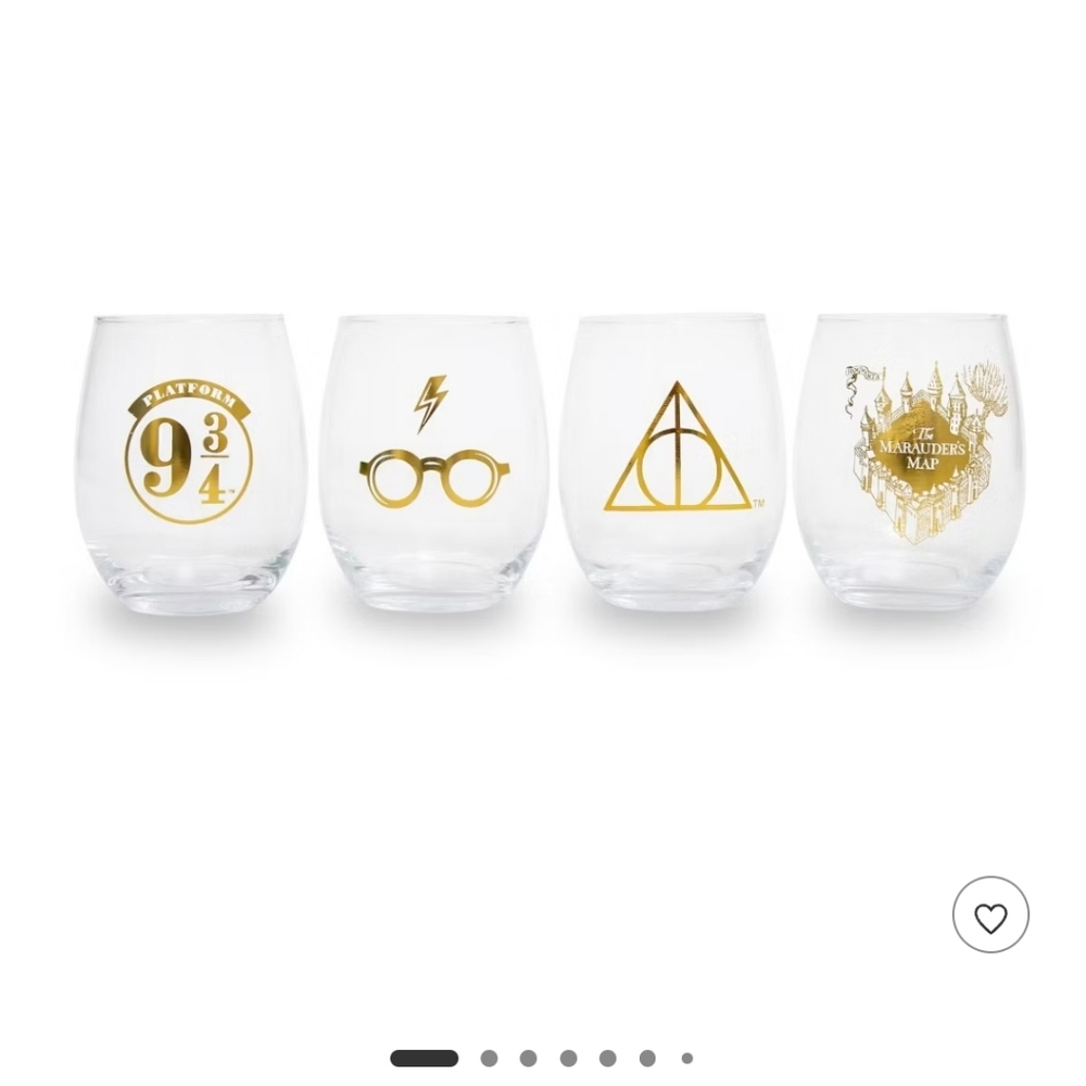 Harry Potter Stemless Wine Glass Set Gold Designs Set Of 4